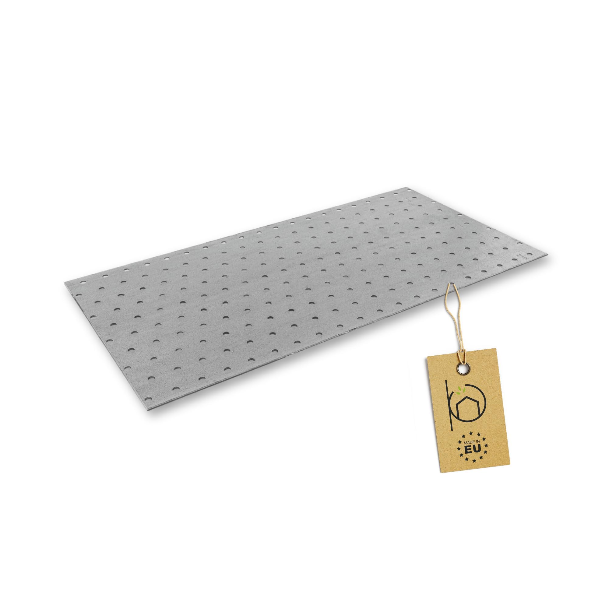 BirnePower Flachverbinder PP 25 (25 Stück) – Lochplatte 200 x 400 x 2,0 mm, Verzinkter Stahl, Holzverbinder für Balken & Dachstuhl, Montageplatte mit Universal-Lochung, Nagelplatte Stabil (Silber)
