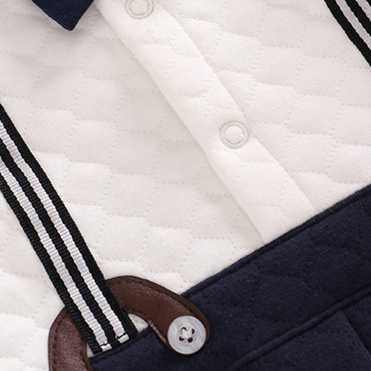 Famuka baby Junge Strampler Taufe Hochzeit Anzug Neugeborenen Somking (Winter-Blau, 9-12 Monate)