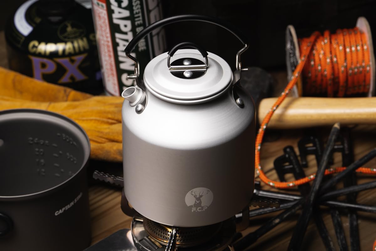 Captain Stag UH-4129 Camping BBQ Kettle, Aluminum Kettle for Round Cookers, 24.5 fl oz (625 ml)