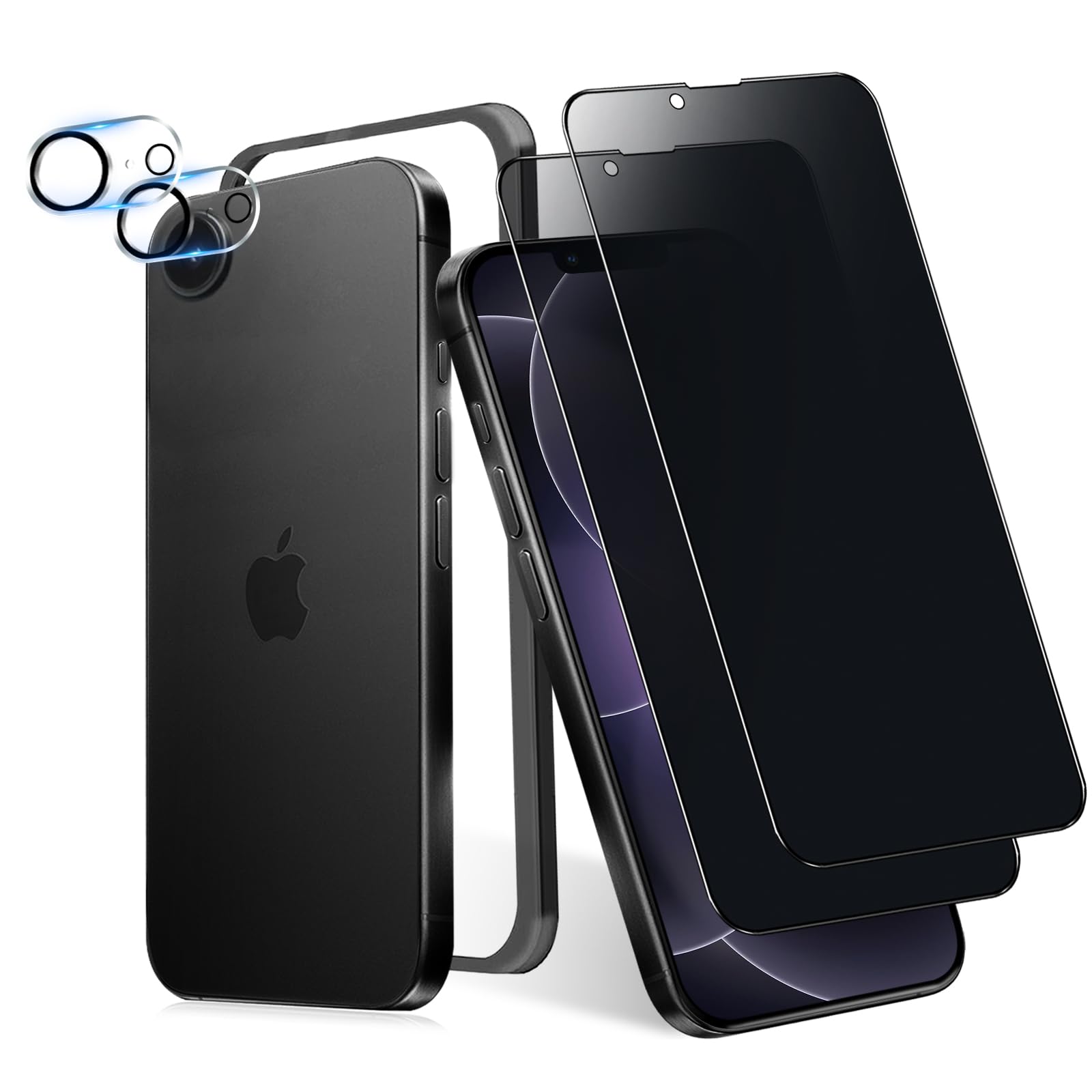 MINIKA 180度 覗き見防止フィルム iPhone 17e 用の ガラスフ…
