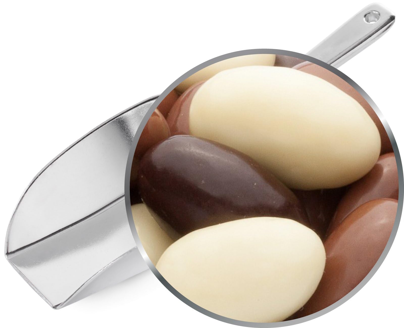 Triple-Schoko-Mandeln 4,5 kg – ganze Mandelkerne in Vollmilch-, Zartbitter- und Weißer Schokolade von CrackersCompany