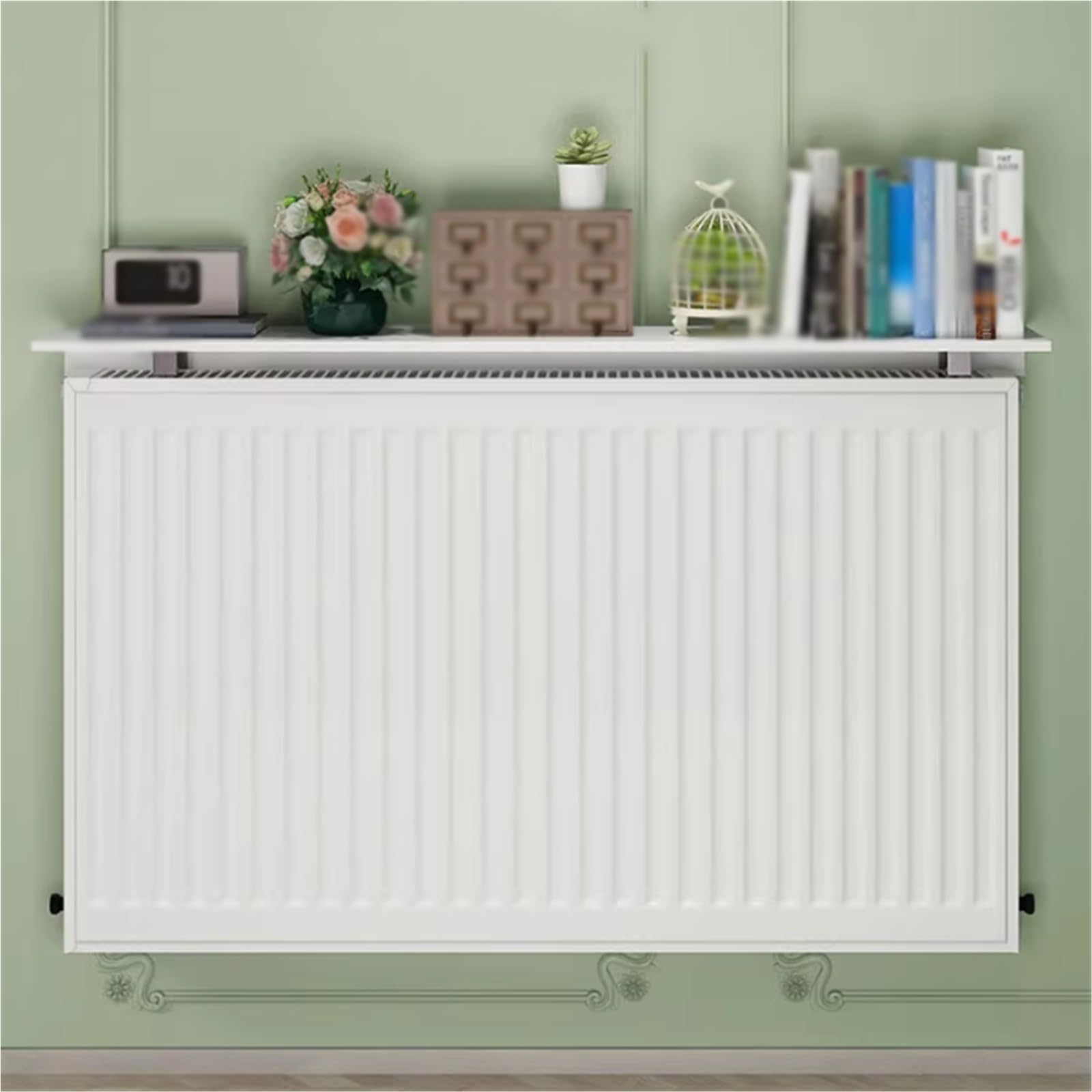 Étagère radiateur anti-poussière - Solution de rangement robuste pour maison