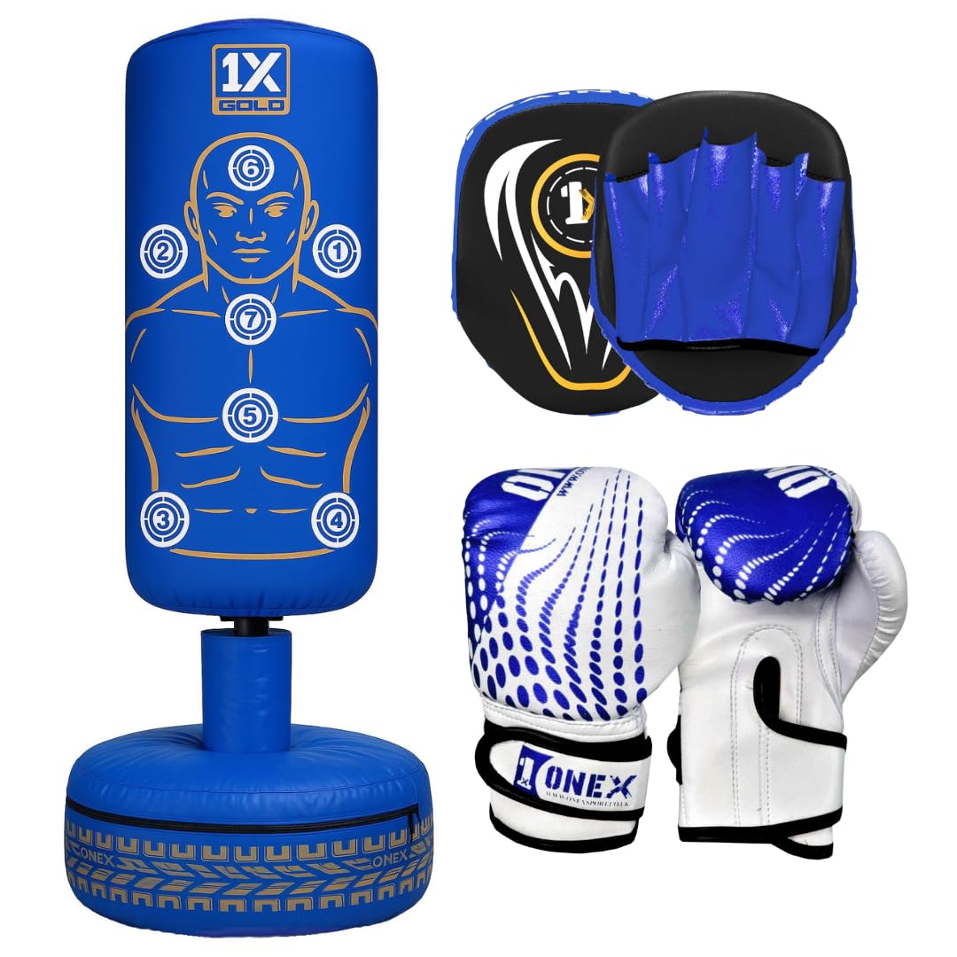 Free Standing Punch Bag Boxing Training Equipment, Floor Standing Punching Bag for Home Gym Fitness, Kickboxing MMA Martial Arts Workout, Freestanding Boxing Bag with Stable Base — image 1