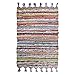100% Cotton Rag Rug 24x36 - Multicolor Chindi Rug - Hand Woven & Reversible for Living Room Kitchen Entryway Rug -Multi Color