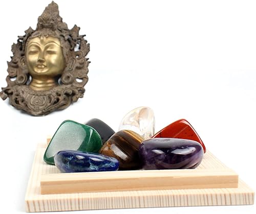 Miniatura 6 de Yunoun Piedras de chakra cristales curativos terapia de cristal meditación reiki juego de 7 chakras