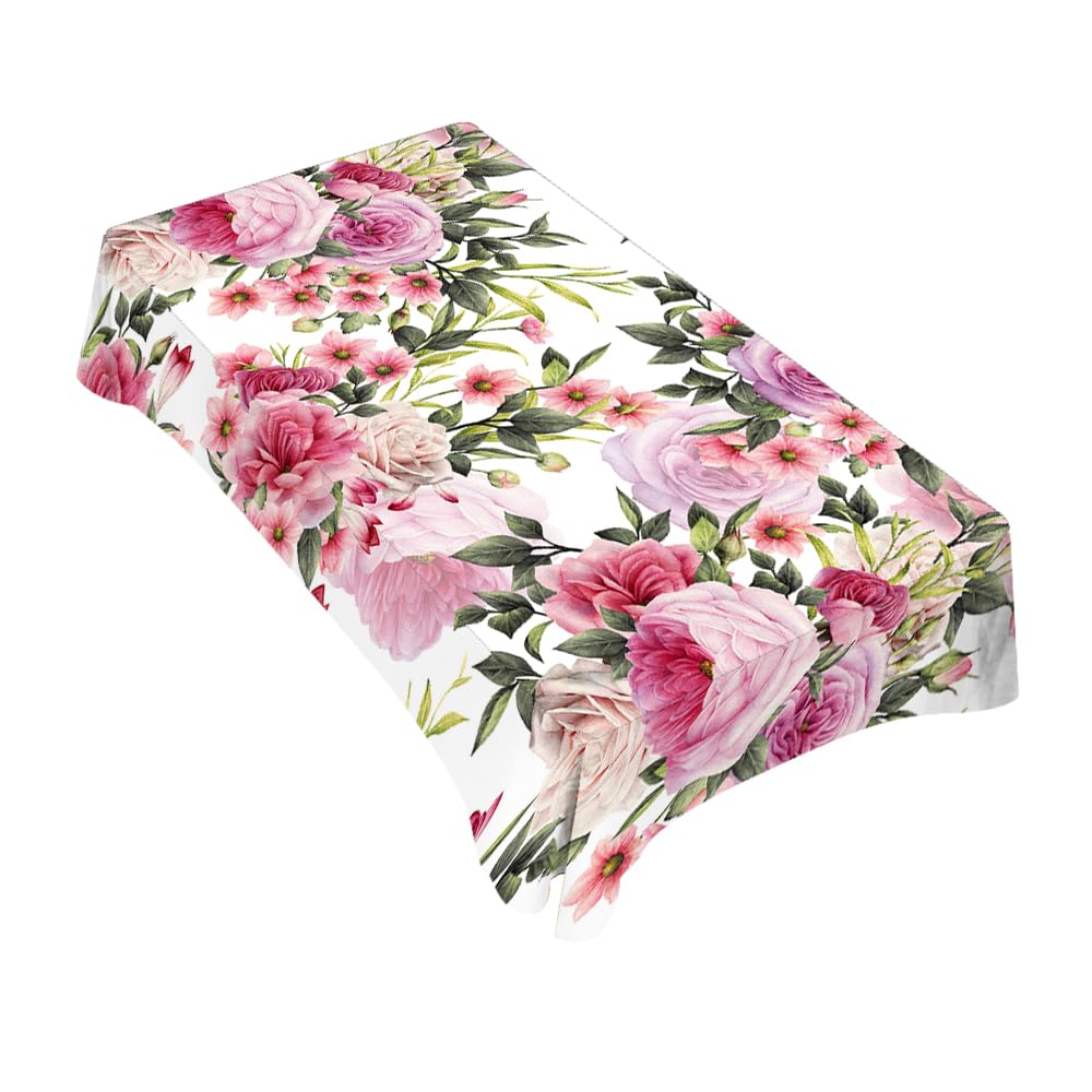 Tischdecke 'Flamingo' – Rechteckig, 152 X 213 Cm, Rosa Tropisches Design, Polyester, Waschbar Für Indoor/Outdoor