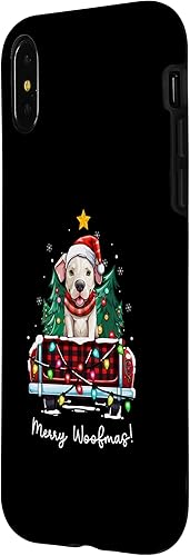 Miniatura 5 de Funda para iPhone 15 Pro Dogo Argentino Christmas Dog Truck Plaid Funny Christmas Tree Case