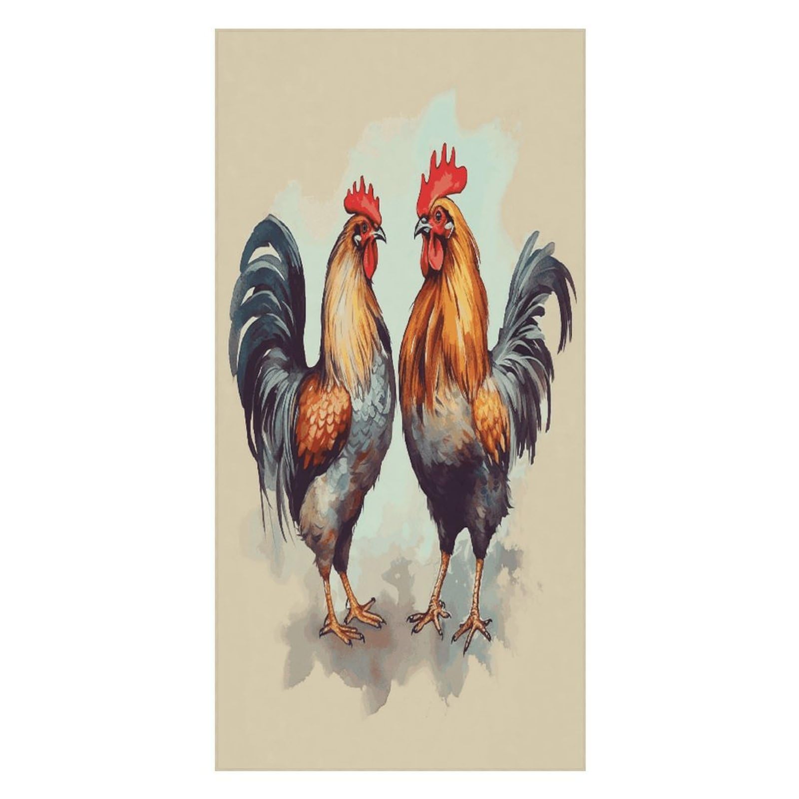 FekiLoot Rooster and Hen Beach Towel Oversized Bath Towel Ultra Soft Pool Towel Cozy Swim Towel Silky Lounge Towel Quick Dry Travel Towel Gentle Absorbent Towel for Adults Women Men