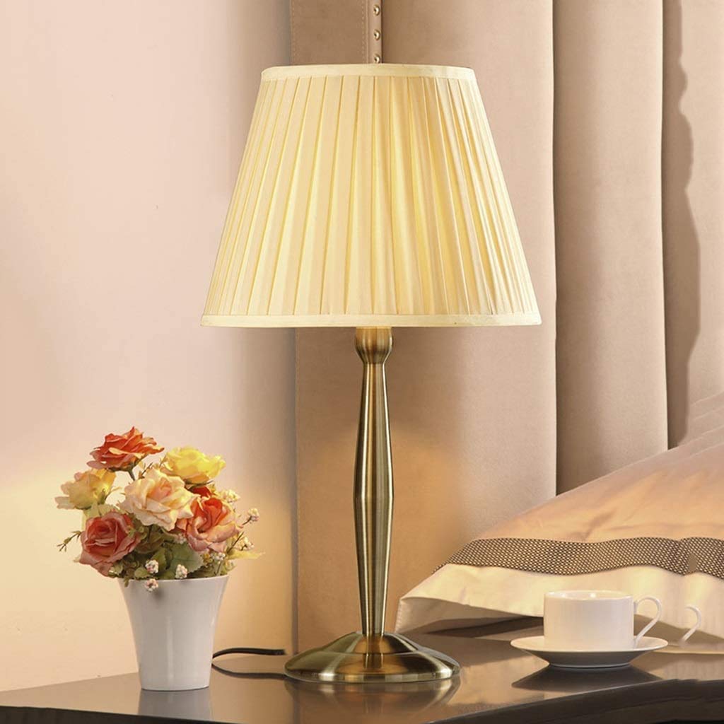 Lampa stołowa Lampa stołowa z tkaniny Lampka nocna do sypialni Salon Retro Lampy domowe Oświetlenie wewnętrzne Lampa stołowa