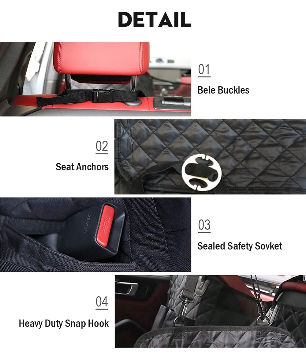 Funda Asiento Coche Perro Funda de Asiento de Coche para Perros Pet Travel Dog Carrier Hamaca Protector de Asiento Trasero de Coche Cubre Asientos Coche Perro