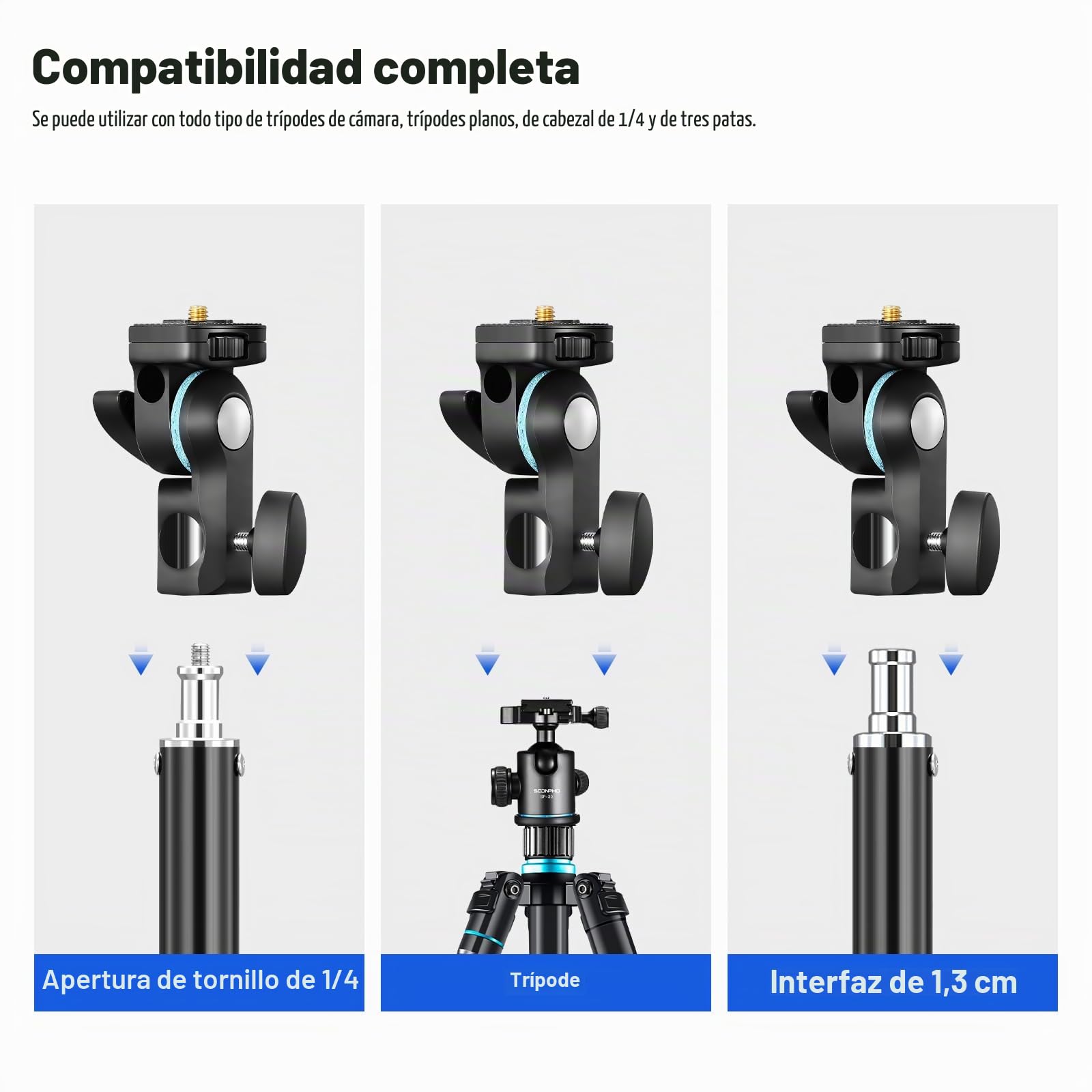 Godox AD-E2 - Soporte de metal para flash con tornillo estándar de 1/4" y adaptador de pantalla para AD100 AD100Pro AD200 AD200Pro