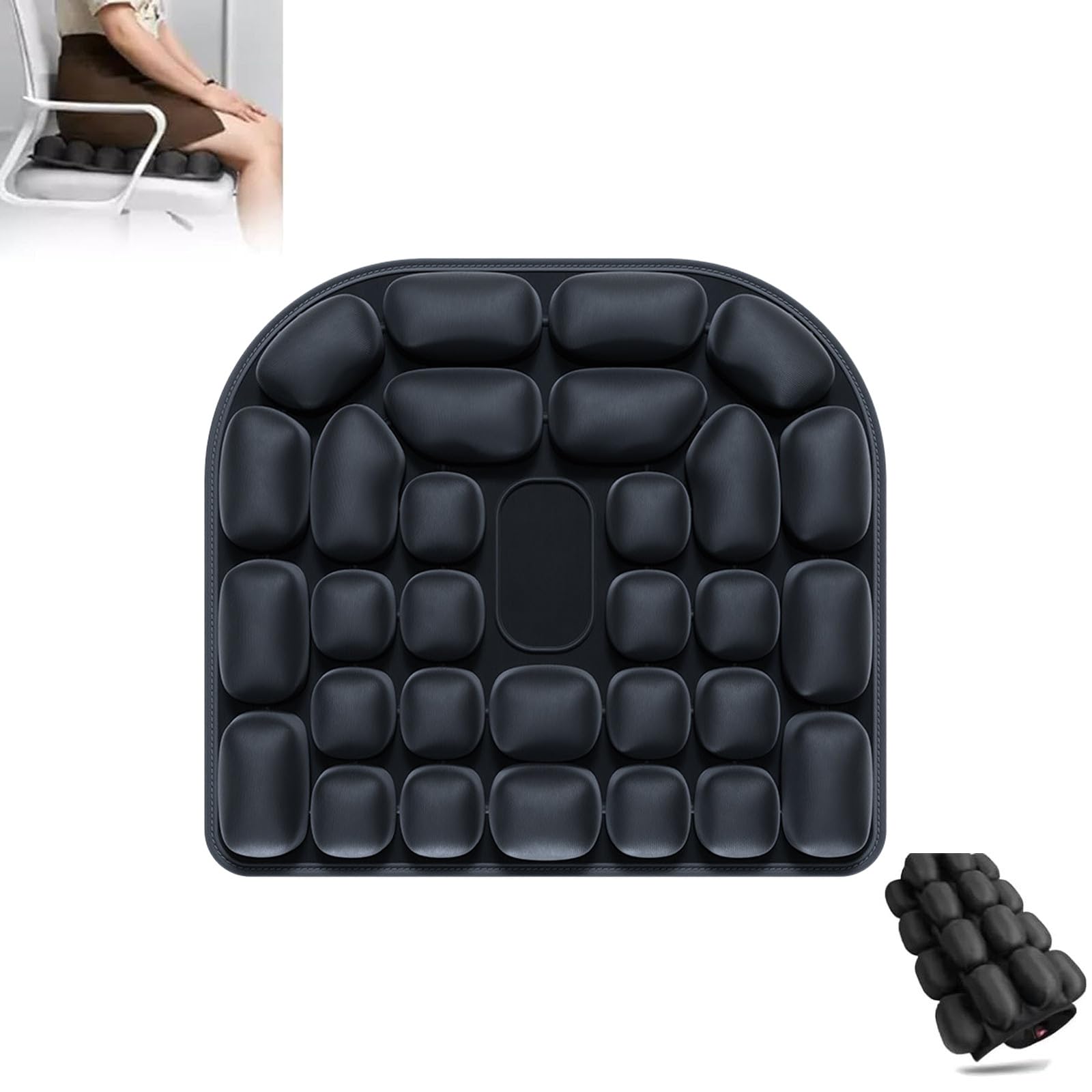 Coussin Siège Gonflable 40x40 Cm - Cellules Air 3D, Confortable - Pour Voiture, Bureau, Fauteuil Roulant