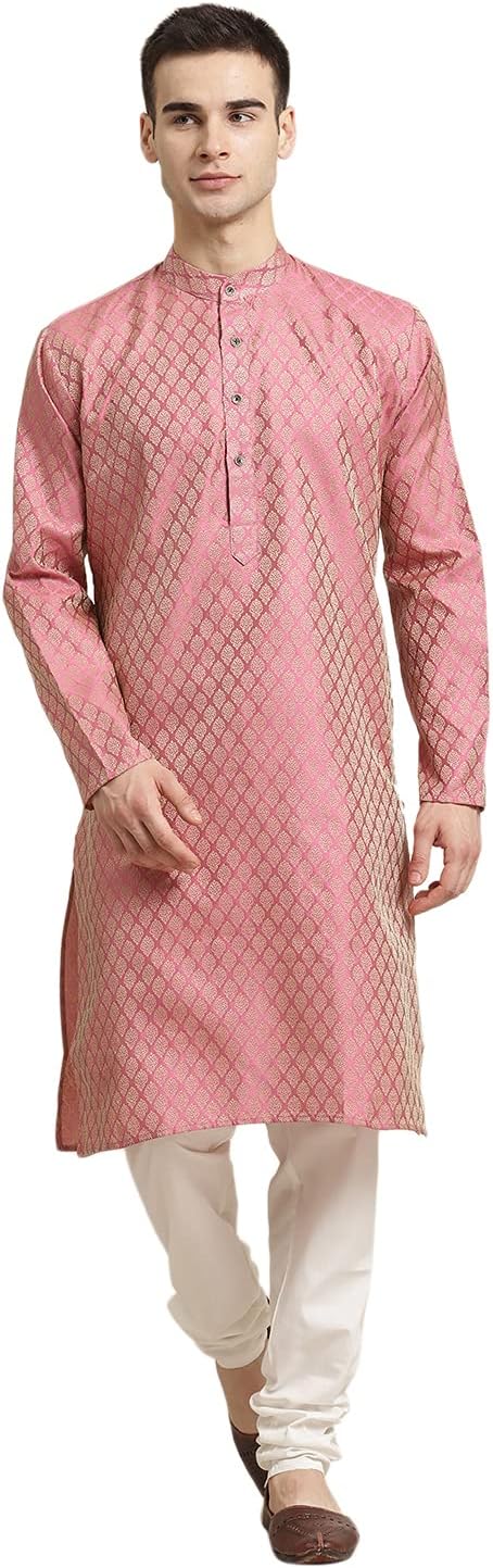 Sojanya XL (Since 1958 Men'S Jacquard Silk Self Design Only Kurta