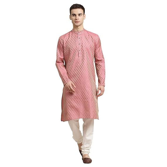(Since 1958 Men's Cotton Linen Print Only Long Kurta