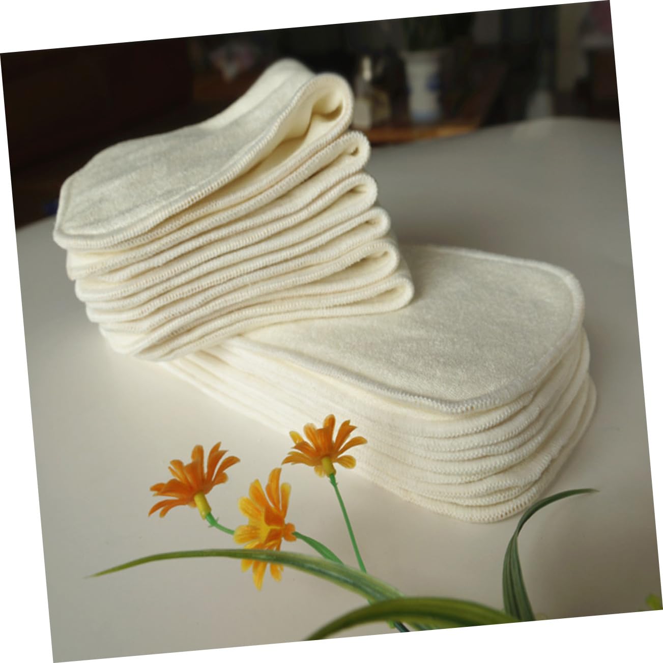 6 piezas Pañales de Reutilizables de Bambú Natural Unidades Forros Absorbentes de Lavables y Cómodos para Beige Mantén al Seco y Cómodo