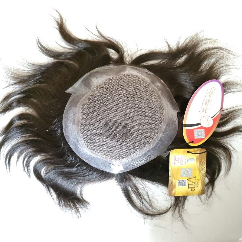Image of Australian Hair Patch for Men, Natural Looking Front Lace Hair System /Patch /Toupee /Wig /Piece.Non Surgical Hair Replacement Solution. Front Lace Men's Wig /Toupee (7 * 5)