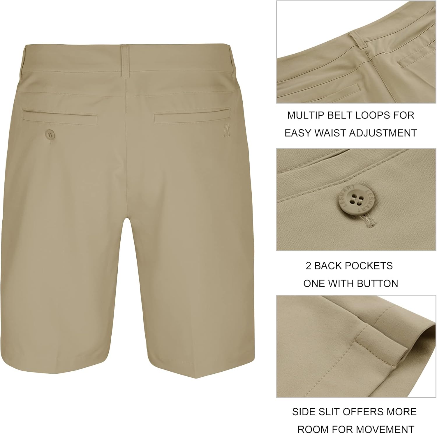 Lesmart Womens Golf Shorts Lightweight Stretch Relaxed Fit Knee Length Ladies Bermuda Shorts