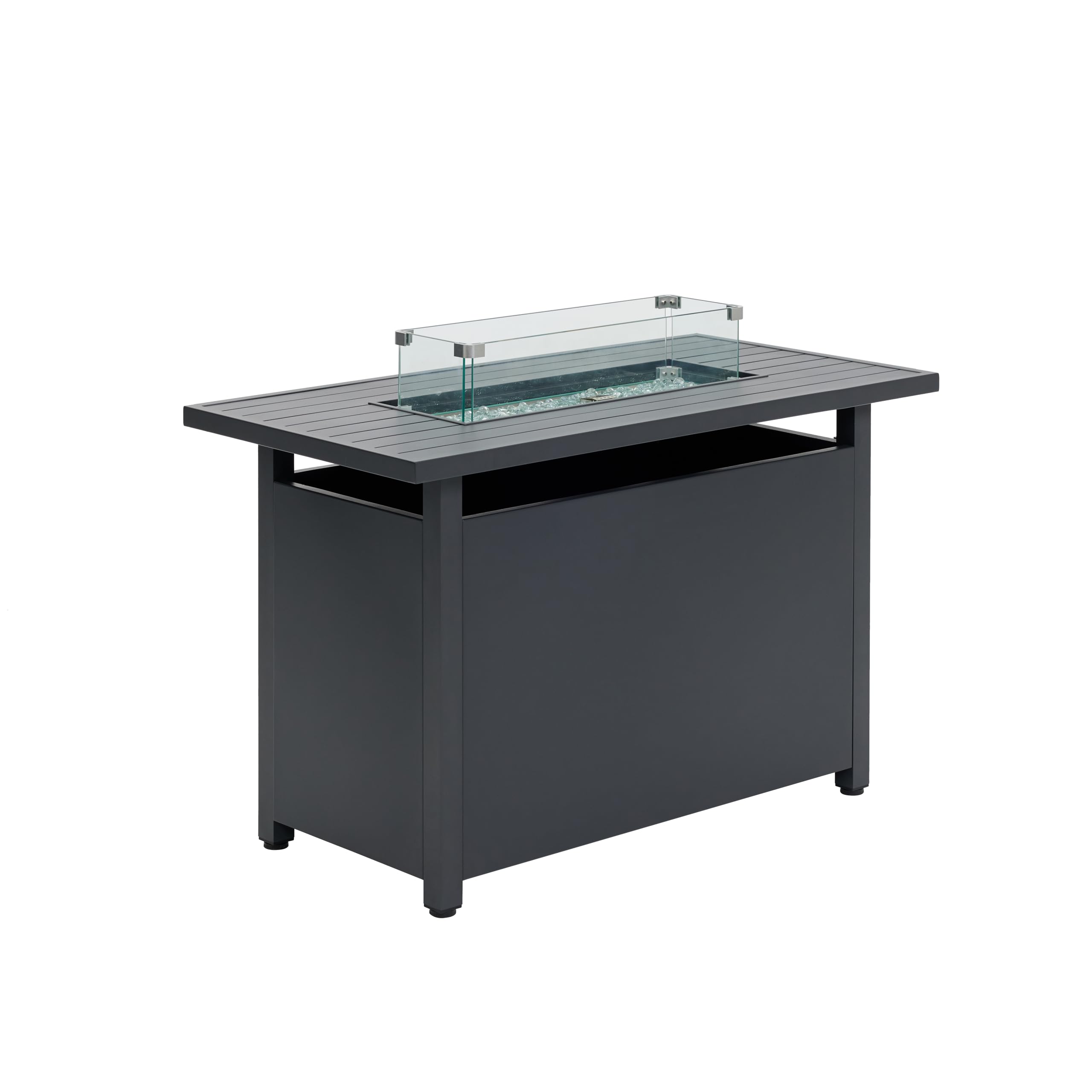Protection contre le vent en verre pour table de salle à manger avec foyer