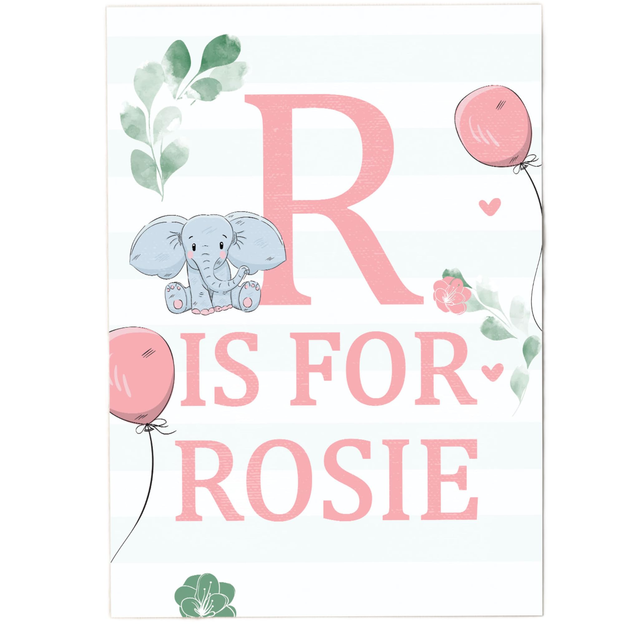 Red Ocean PERSONALISED Girls Bedroom Sign Any Name Initial Nursery Decorations Girl Wall Art Gift Keepsake