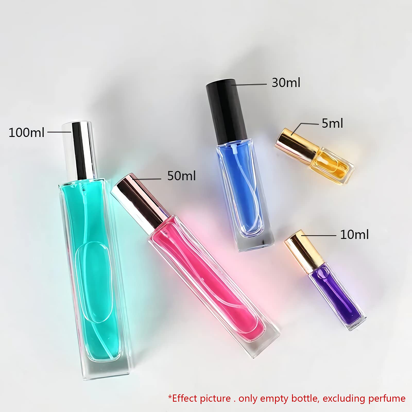 24 Pezzi Trasparente Vetro Piazza Bottiglie Atomizzatore di Profumo Con tappi Argento, 6ml Flacone Spray di Fragranze per Viaggiare DIY Fatti in Casa Cosmetico + 6x imbuti