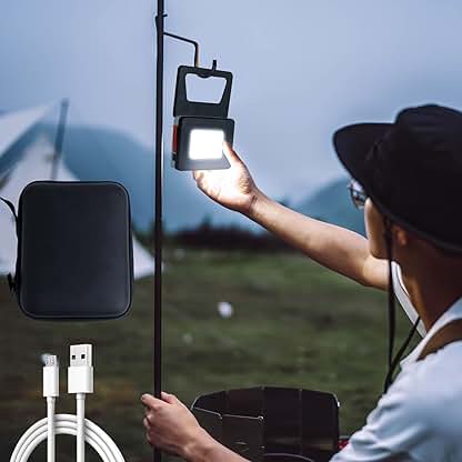 Nurluce Handheld Rechargeable Camping Tent Lights Battery Operated 2400mAh 2000 Lumens 4 Light Modes Waterproof Lightweight Portable Emergency Camping Lights Power Outages for Hiking