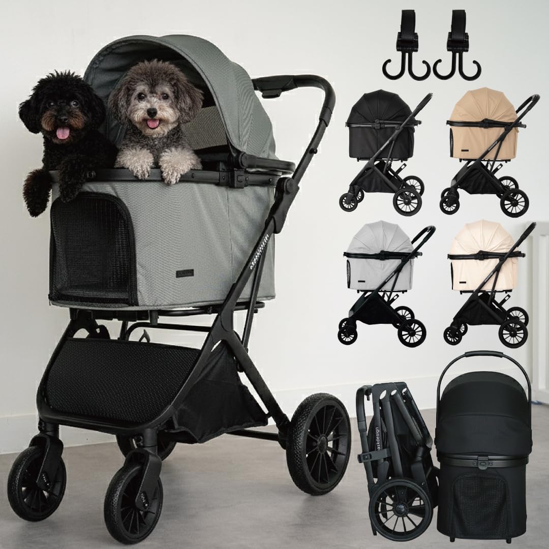 ペットカート 犬 バギー 4輪 犬用カート 中型犬 小型犬2匹 猫 飛び出し防止 Amazon.co.jp: DuoCart 2026年製 ペットカート 分離型 4輪 キャリー