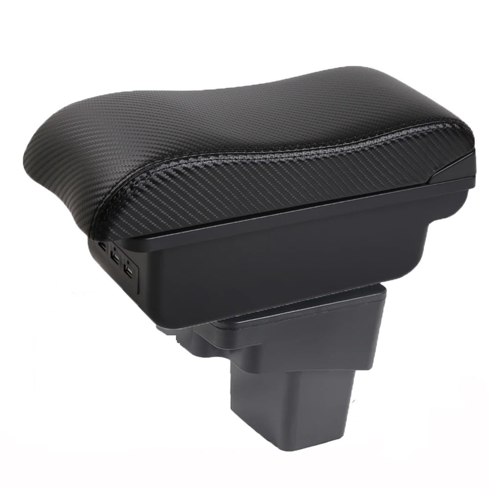 Ggwqoops Car Armrests For Hyundai For Accent RB For Solaris For Verna Armrest Box Central Storage Elbow Support For Drivers And Passengers Armrest Box(B-3USB-Black line)