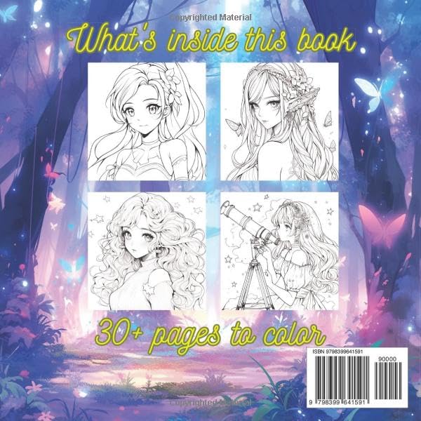 Miniatura 2 de Fantasy Anime Coloring Book Embark on a Magical Journey with Enchanting Characters and Mythical Creatures in this Captivating Fantasy Anime Coloring