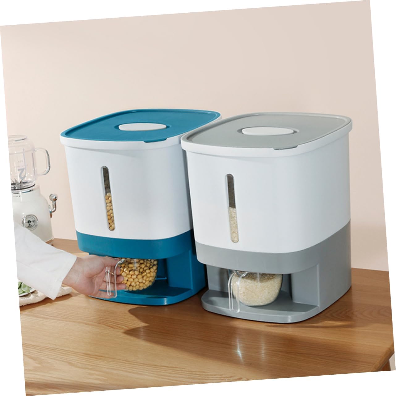 20L Rice Storage Bucket Large Sealed Kitchen Grain Container Lid Airtight Rice and Bean Storage Box for Pantry Organization and Food Preservation