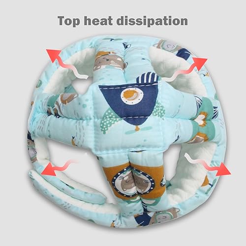 Miniatura 7 de Casco Protector de Cabeza para Bebés, Casco para Gatear y Caminar, Sin Golpes, Casco Protector Ajustable para Caminar, Jugar (Submarino)