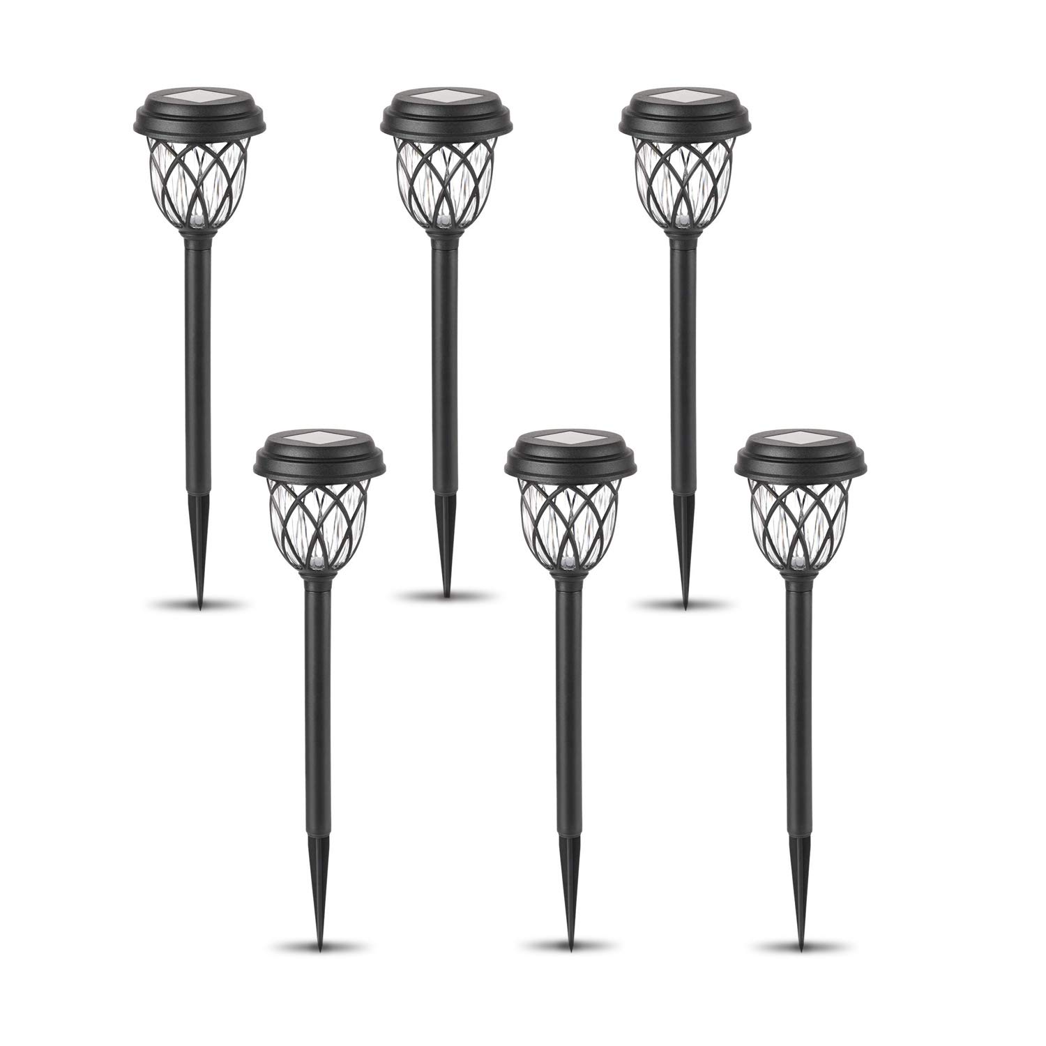 SuLethe Solar Pathway Lights Outdoor, 6 Pack Solar Powered Led Garden Lights, Waterproof Landscape Lighting for Patio, Lawn, Driveway, Walkway (Cold White)