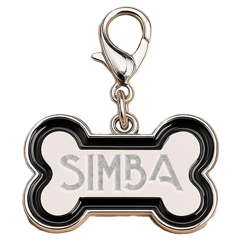 DEREGALOOS Chapa Mascota Grabada con Mosquetón. Placa de Identificación para Perros y Gatos. Forma Hueso.…