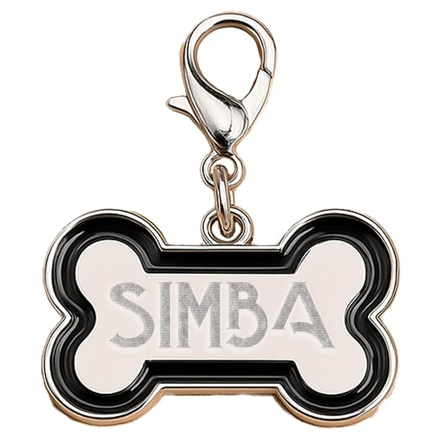 DEREGALOOS Chapa Mascota Grabada con Mosquetón. Placa de Identificación para Perros y Gatos. Forma Hueso.…