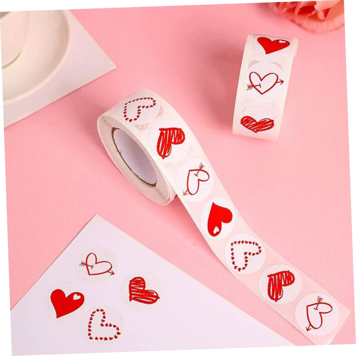 Tofficu 5 Set Cuore Adesivi Valentines El Party Adesivi D'oro Grandi A Forma Di Cuore Bomboniere Matrimonio Di Tenuta Etichette Per Confezioni 2 * 5