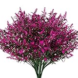 URSTOUD 6PCS Artificial Lavender Flowers,Fake Greenery Faux Plastic Artificial Flowers UV Resistant