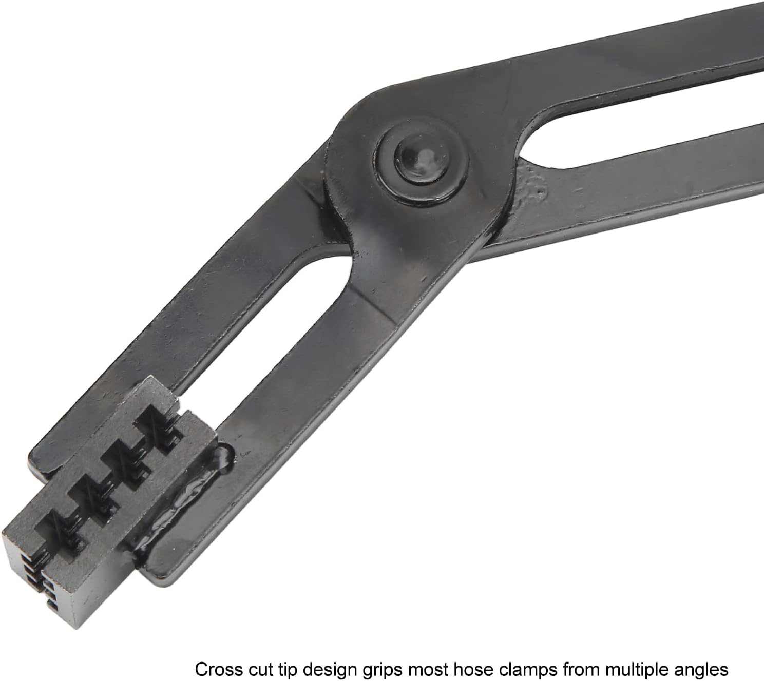 Tbest Hose Clamp Plier Bent Long Reach Ratcheting Universal Auto Repair Tool with 35 Degree Angled Tips Comfortable Grip for Hard to Hoses