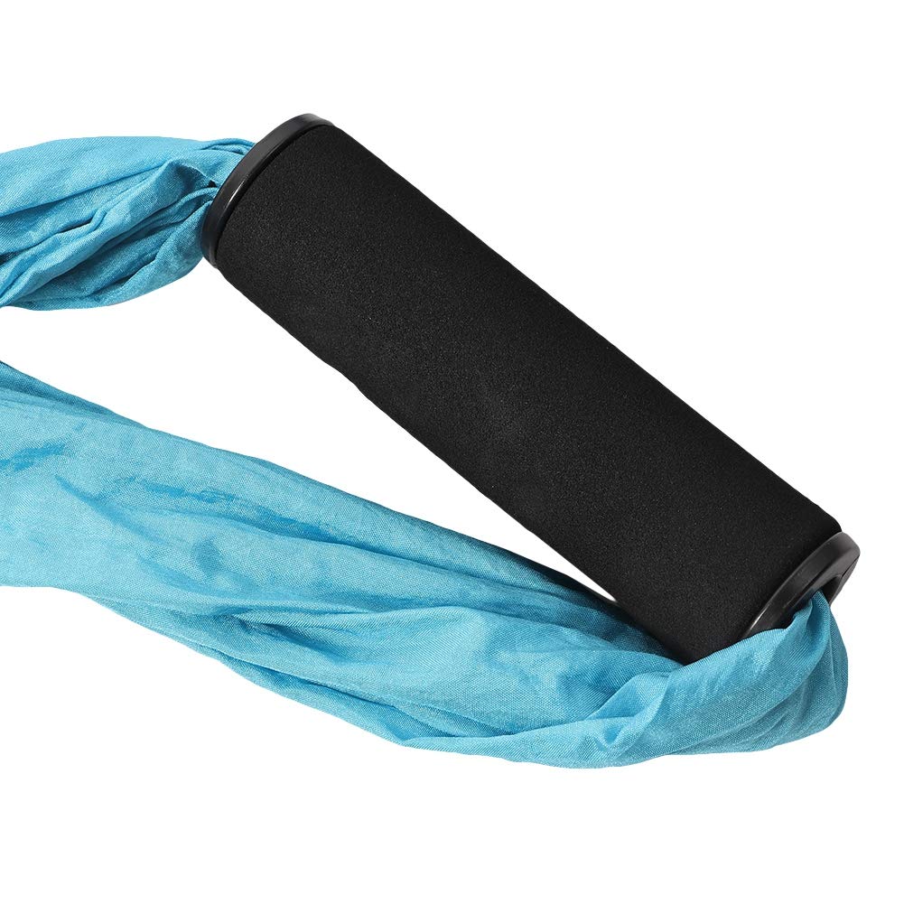 Columpio de yoga antigravedad azul cielo, fabricado en nailon con asas de espuma gruesa y 2 correas de extensión, para mecedora de hamaca