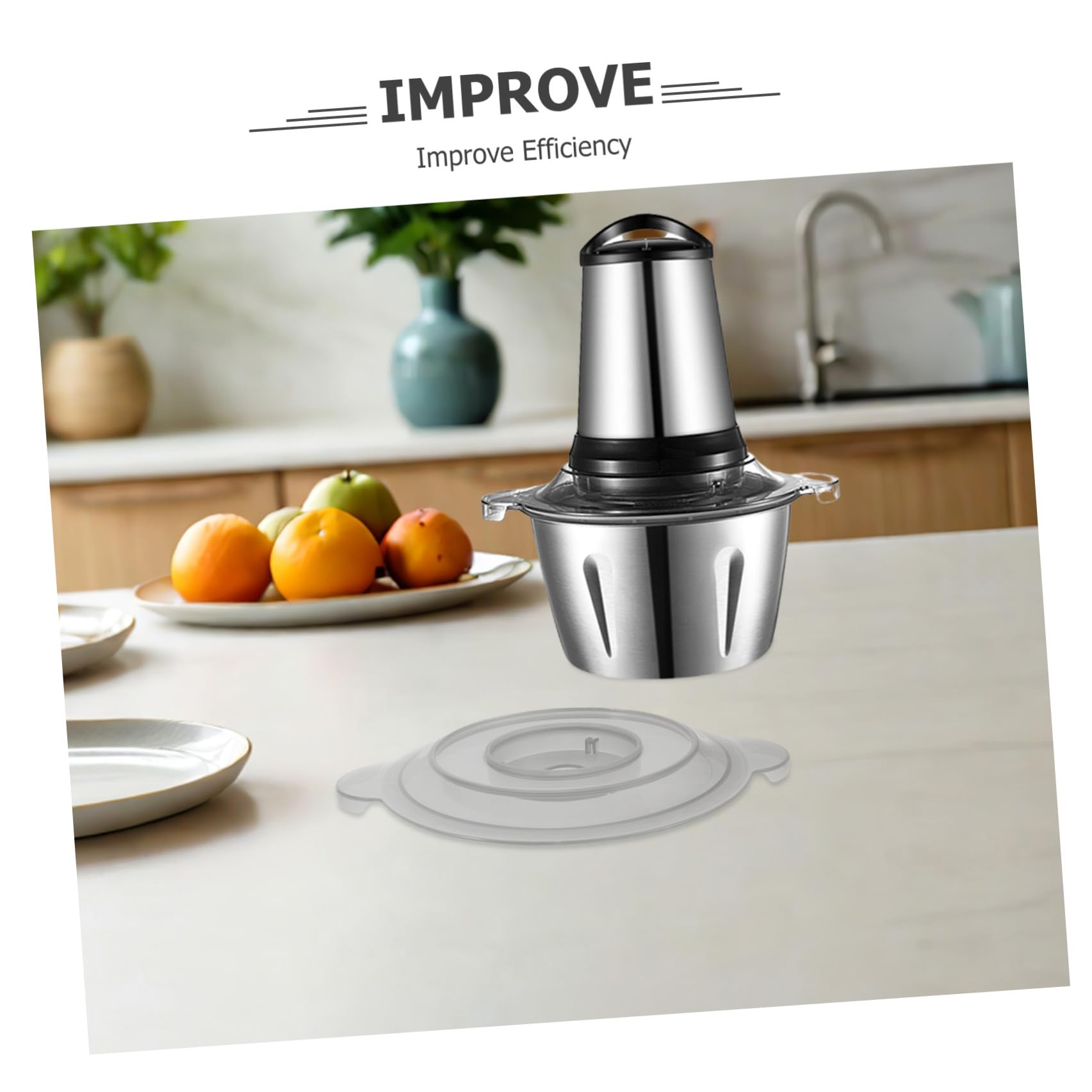 Coperchio Paraspruzzi da 2l in Plastica Trasparente Compatibile, Accessorio Affidabile per Tritacarne Elettrico per Cucina Domestica