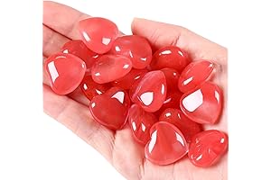 Natural Heart-Shaped Cherry Quartz Crystal for Healing and Meditation