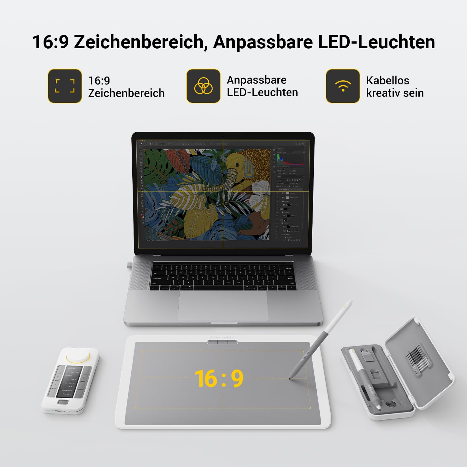 Xencelabs Pen Tablet Medium Bundle SE v2 Professionelles Grafiktablett 12 Zoll für Profi Kreative Zeichentablett mit 2 Batteriefreien Stiften und Quick Keys