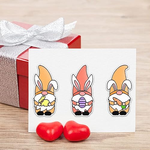 Miniatura 4 de Gnomos de conejo de Pascua, sellos transparentes y troqueles para hacer tarjetas, palabras de Pascua, sellos de goma para conejos, zanahorias,