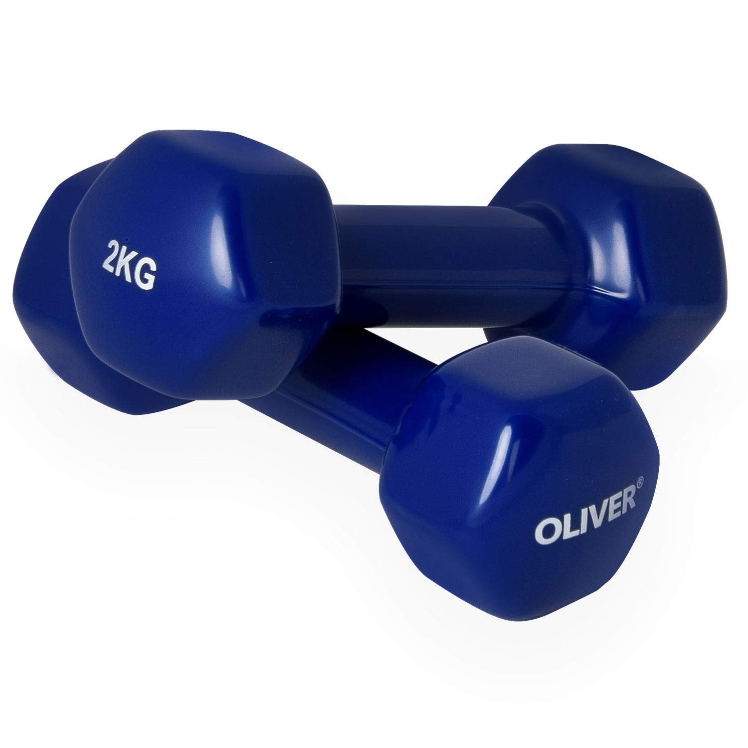 Oliver Para hantli winylowych do treningu siłowego, 2,0 kg (blau), 5 par