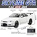ERBADIHAGO Toy Car Compatible for Skyline GTR R34 Model Car 1/32 Die-cast Metal Toys with Light and Sound Pull Back Collectible Model for Children Age 3 + Year Old Festival Gift(White)