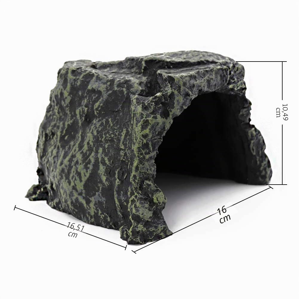 MUALROUS Cueva de Reptiles de La Roca del Escondite de La Roca del Hábitat de La Decoración del Acuario Pequeño Escondite de La Tortuga Para Lagartos Tortugas Reptiles Anfibios Peces