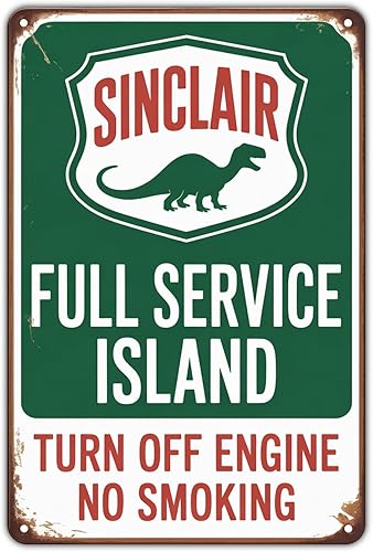Sinclair Dinosaur Gas Station tin sign Vintage Retro Garage Metal Sign Print Aesthetic for Garden Yard Bar Porch Home Bedroom Kitchen Wall Decor