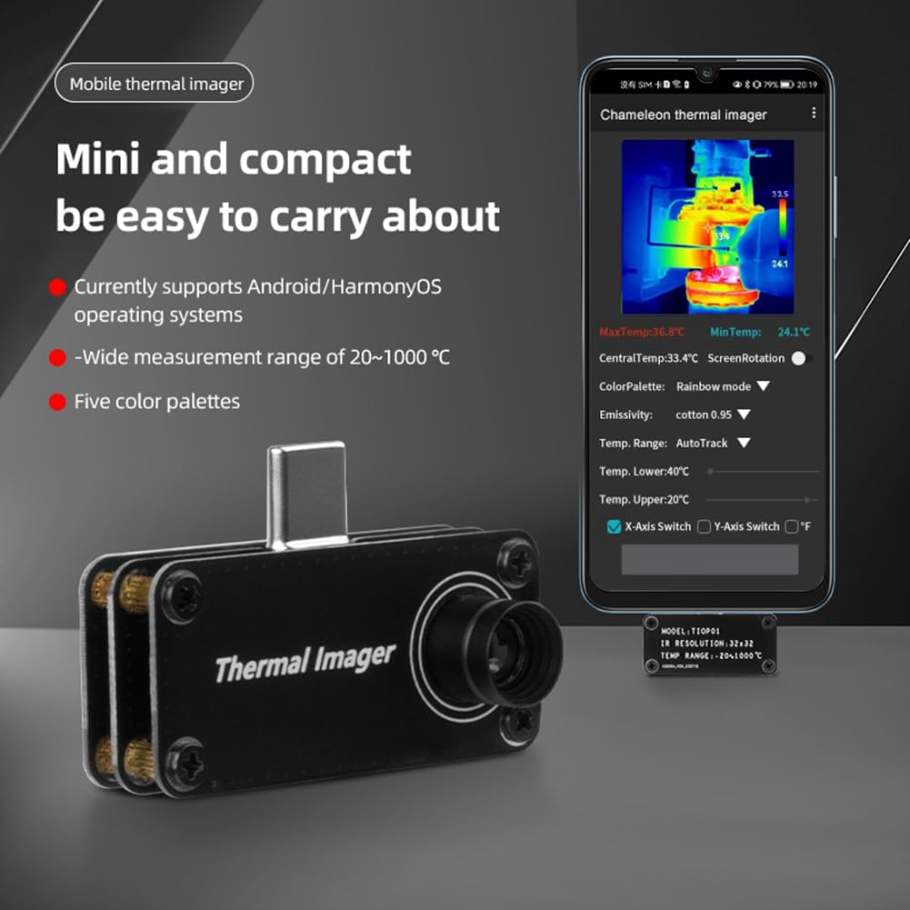 Mini cámara termográfica infrarroja USB, 20℃-1000℃, medidor de temperatura para control de aplicación OTG, termodetector multifunción