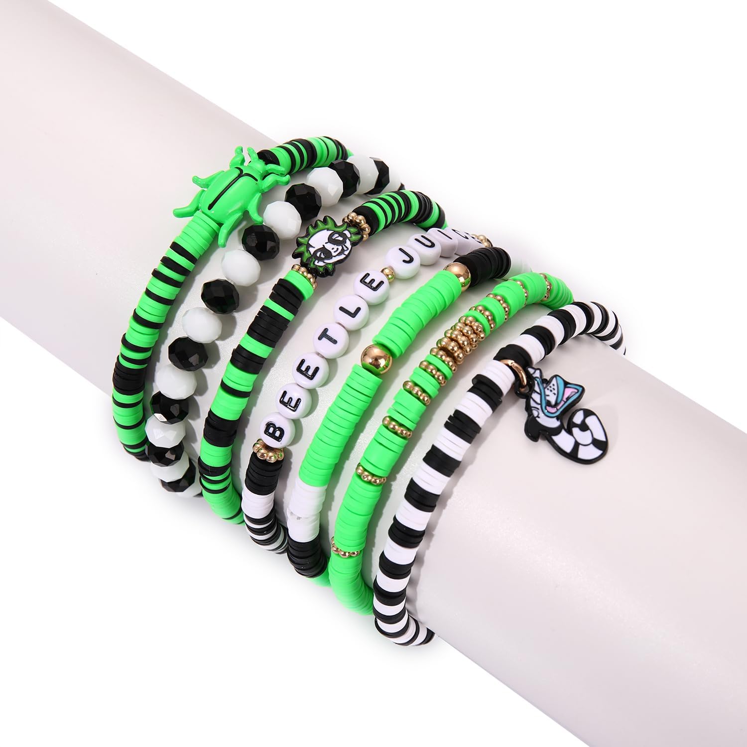 Halloween Bracelets for Women Beetle Sandworm Bracelet Sets Stackable Beetle Snake Jewelry Accessories Halloween Party Favors for Horror Movie Fans