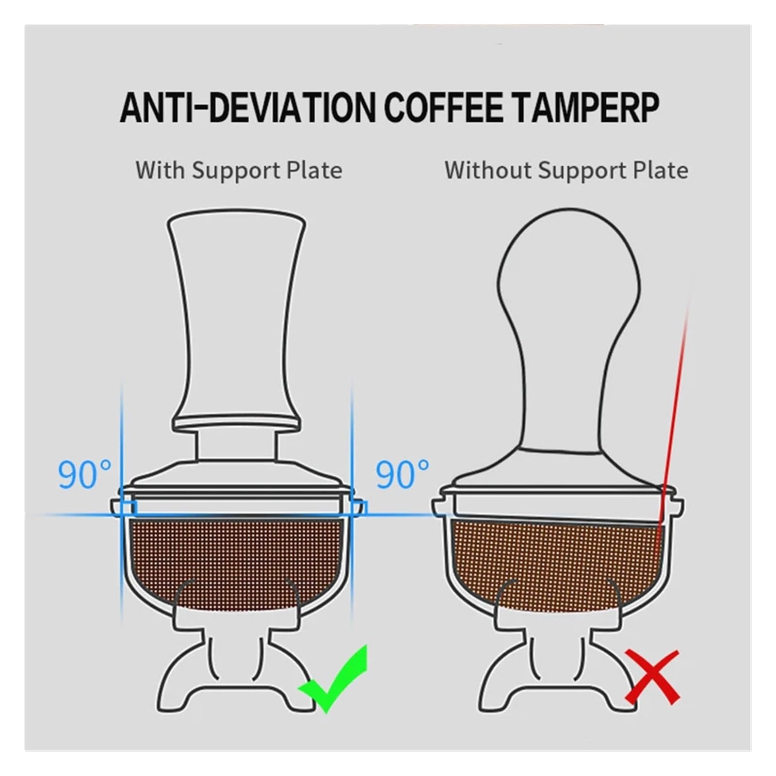 Prensador De Café De Presión Constante (51 Mm, 53 Mm, 58 Mm, Calibrado, 13,6 Kg), Compatible Con Delonghi Y Breville. Accesorios For Cafeteras Espresso Y Herramientas De Barista.(Black 53mm Thread)