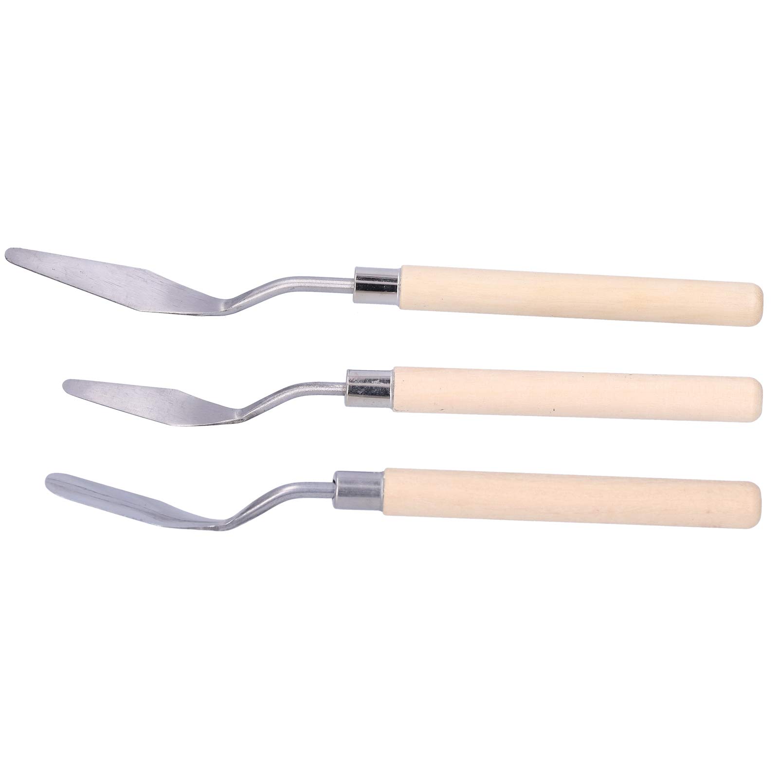 Knife Set, 3Pcs Palette Wooden Handle Oil Painting Set, Scraper Knives Appliance Art Paint Drawing Tool Pallet