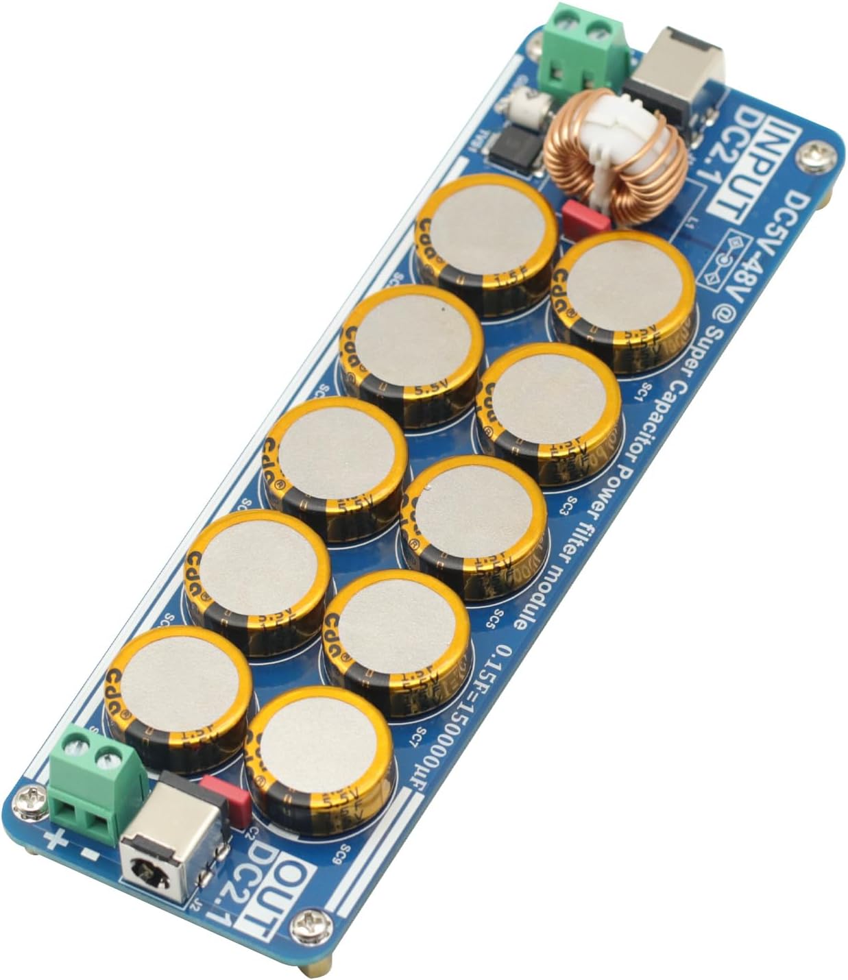 5V-48V 10A Supercapacitor Filter Board Linear Switching Power Supply for Raspberry Pi Headphone Amplifier DAC Amplifier